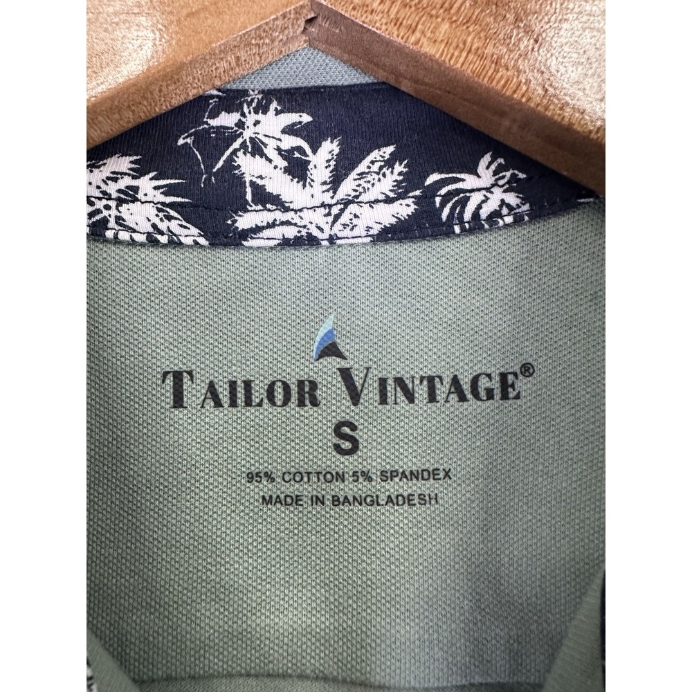 Tailor Vintage Shirt Small Green Comfort Stretch Oxford Flip Cuff Minimalist New - Picture 6 of 10